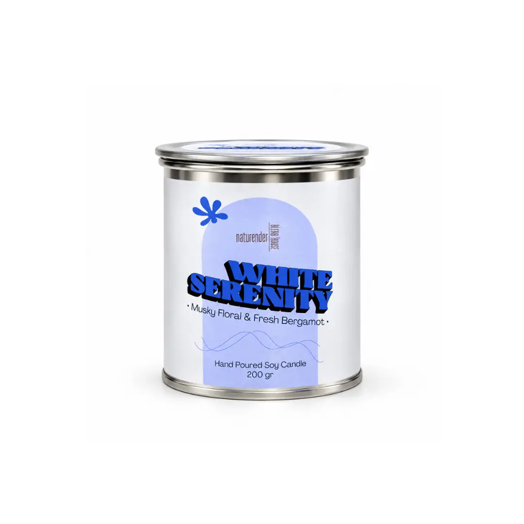 Naturender White Serenity 200 g soya wax kokulu mum