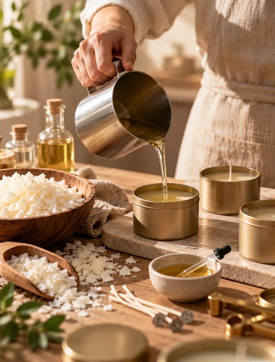 Soya wax ile mum hazırlığı