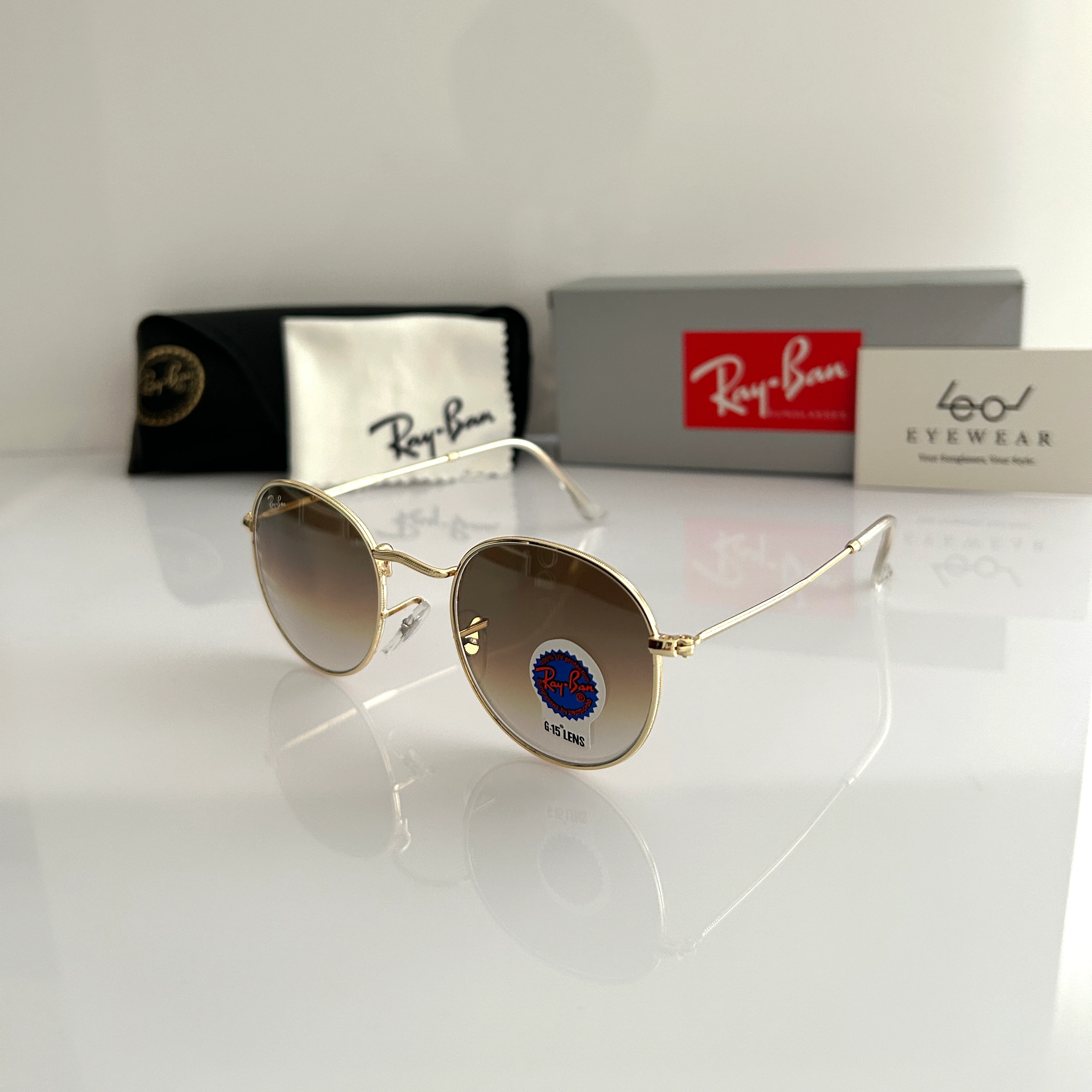 Round Metal Kahverengi