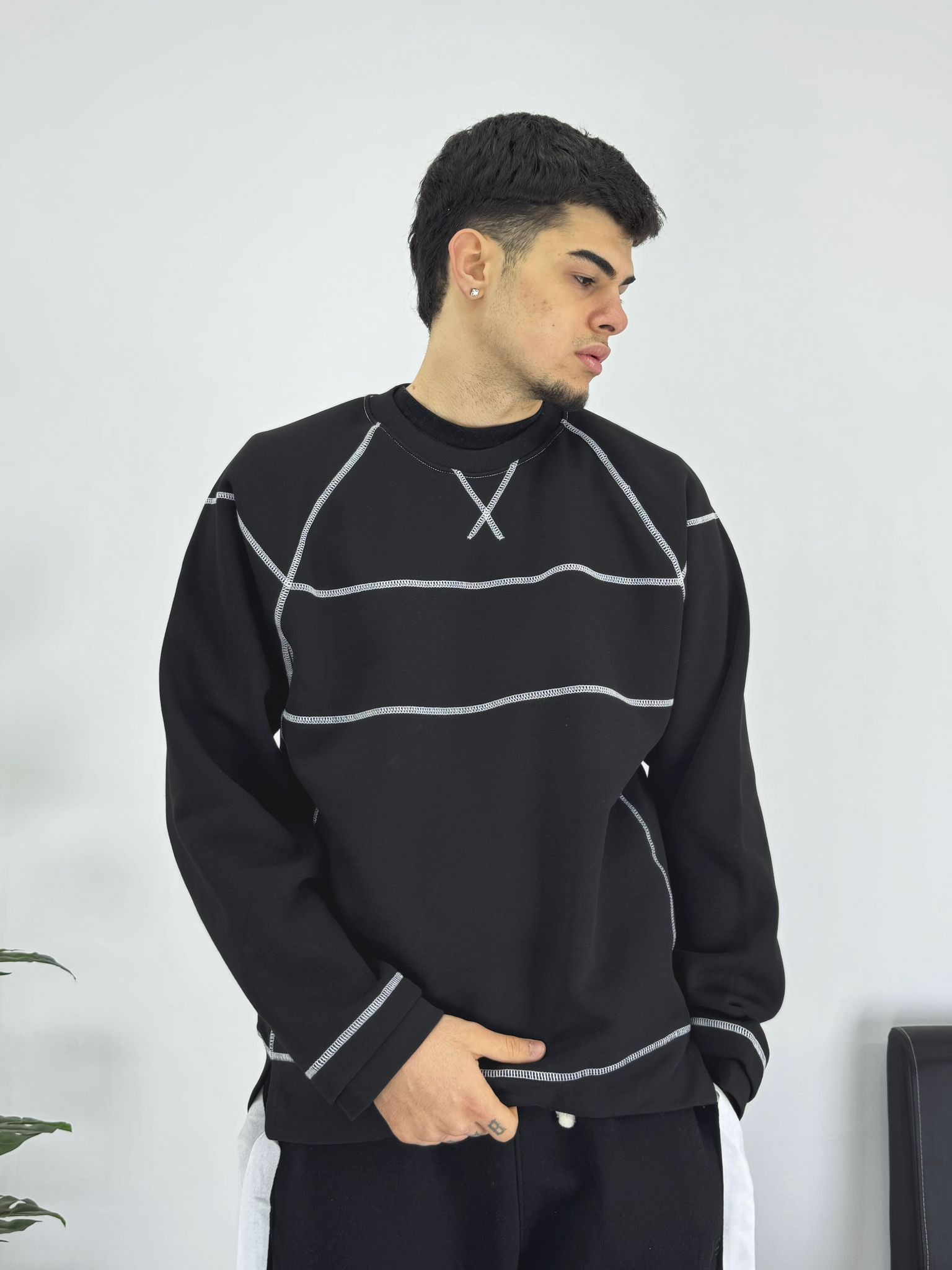 Dikiş Detaylı Oversize Sweatshirt 6523