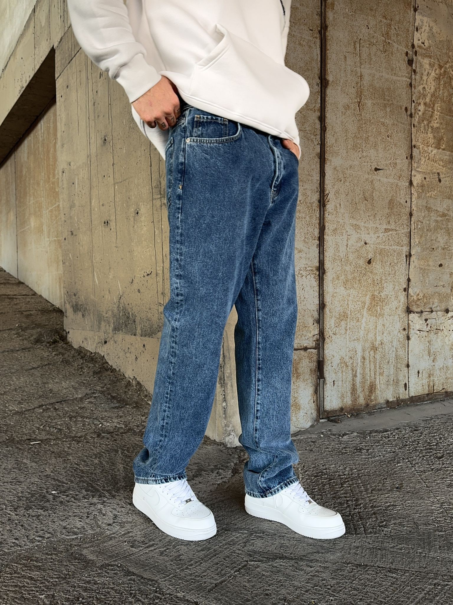 Yıkamalı Baggy Jean 6054