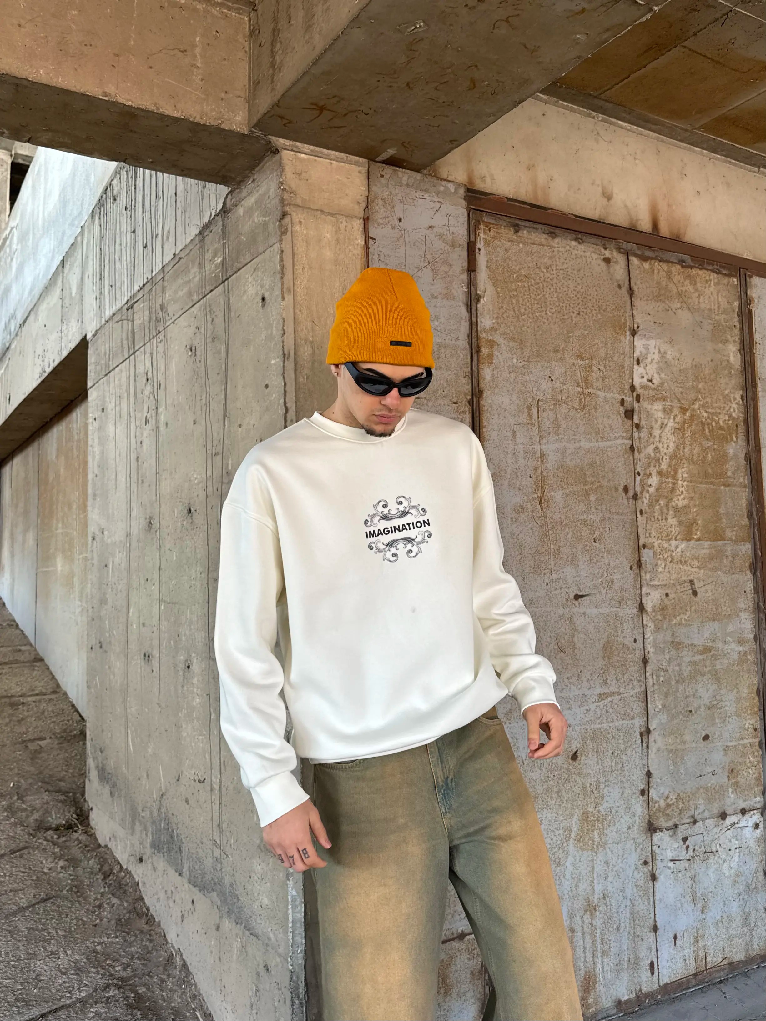 Baskılı Oversize Sweatshirt 4003