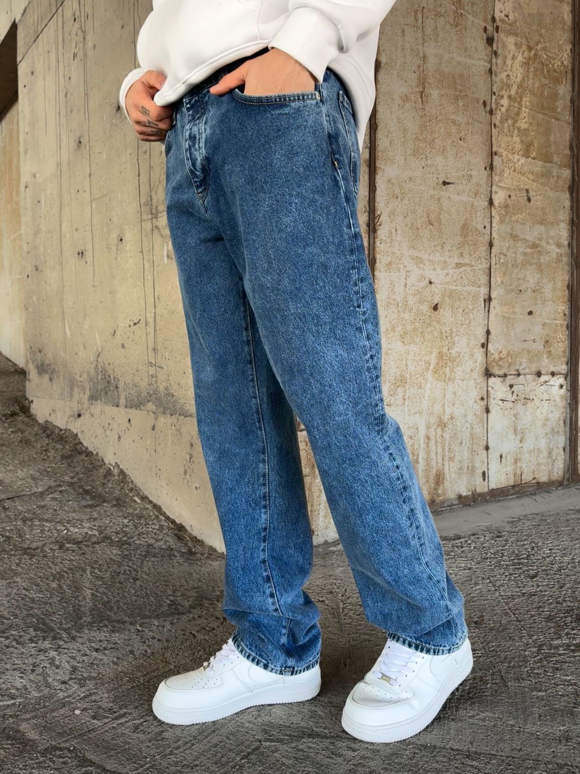 Yıkamalı Baggy Jean 6054