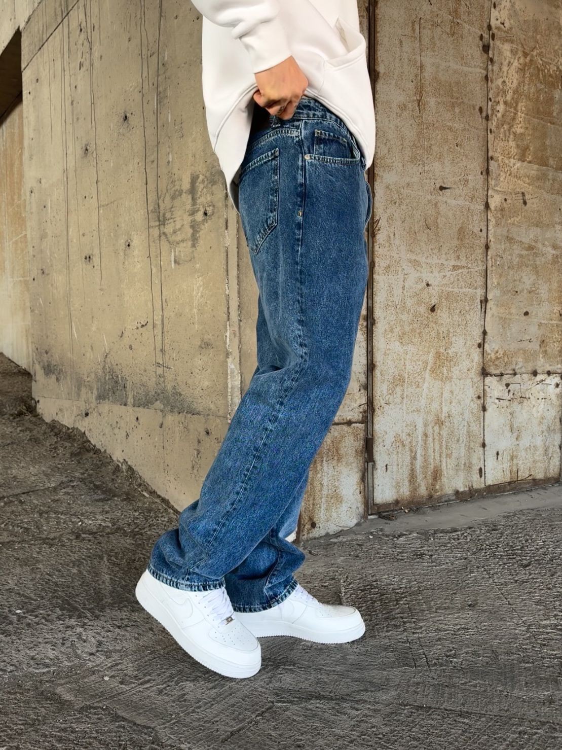 Yıkamalı Baggy Jean 6054