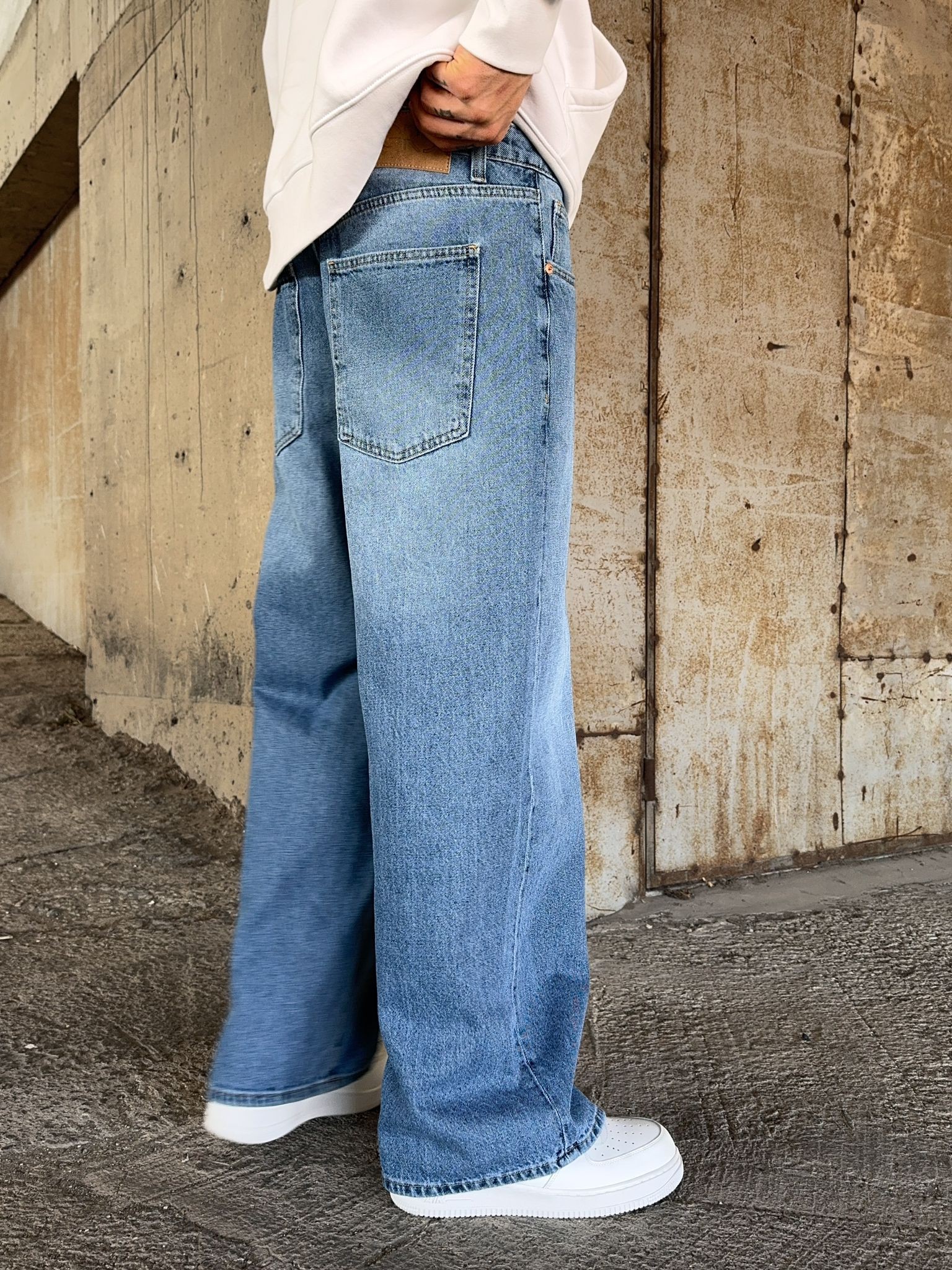 Taşlamalı Super Baggy Jean 6098