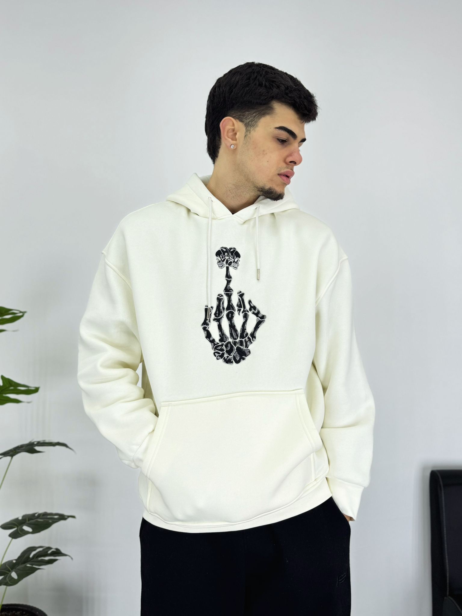 Kuru Kafa Nakışlı Oversize Sweatshirt 6525