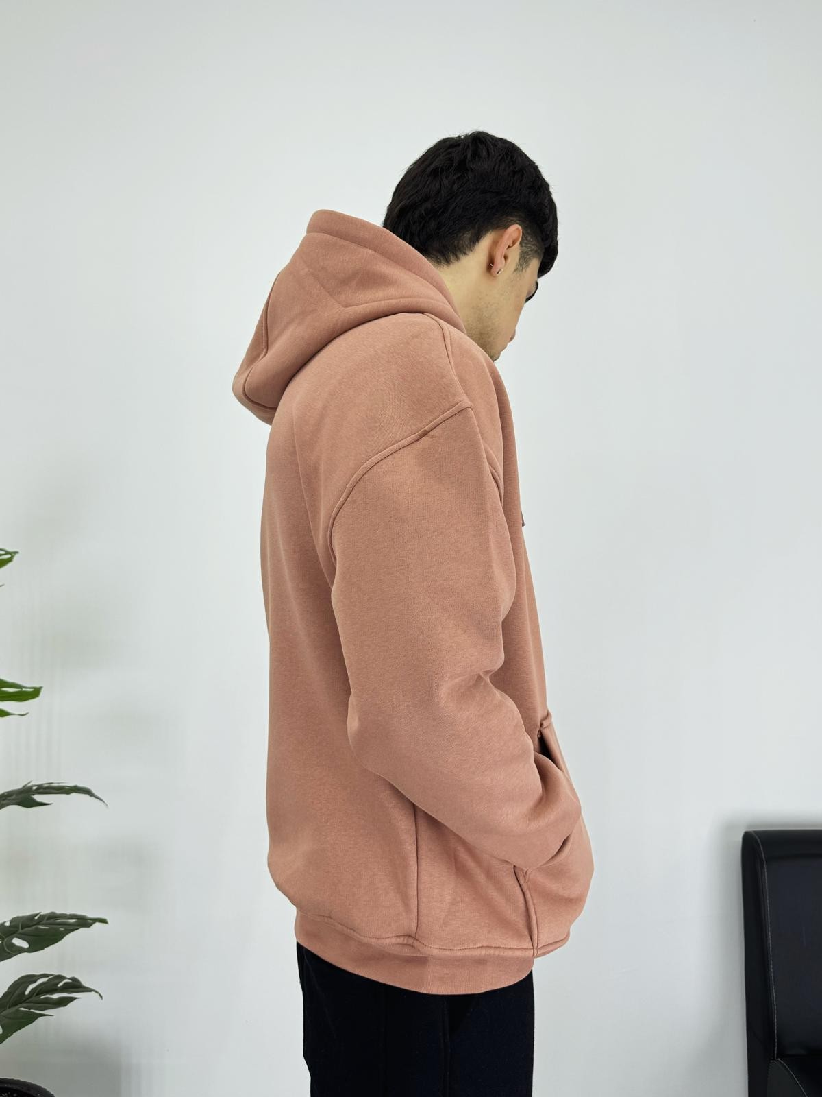 Basic Pembe Oversize Sweatshirt 6528