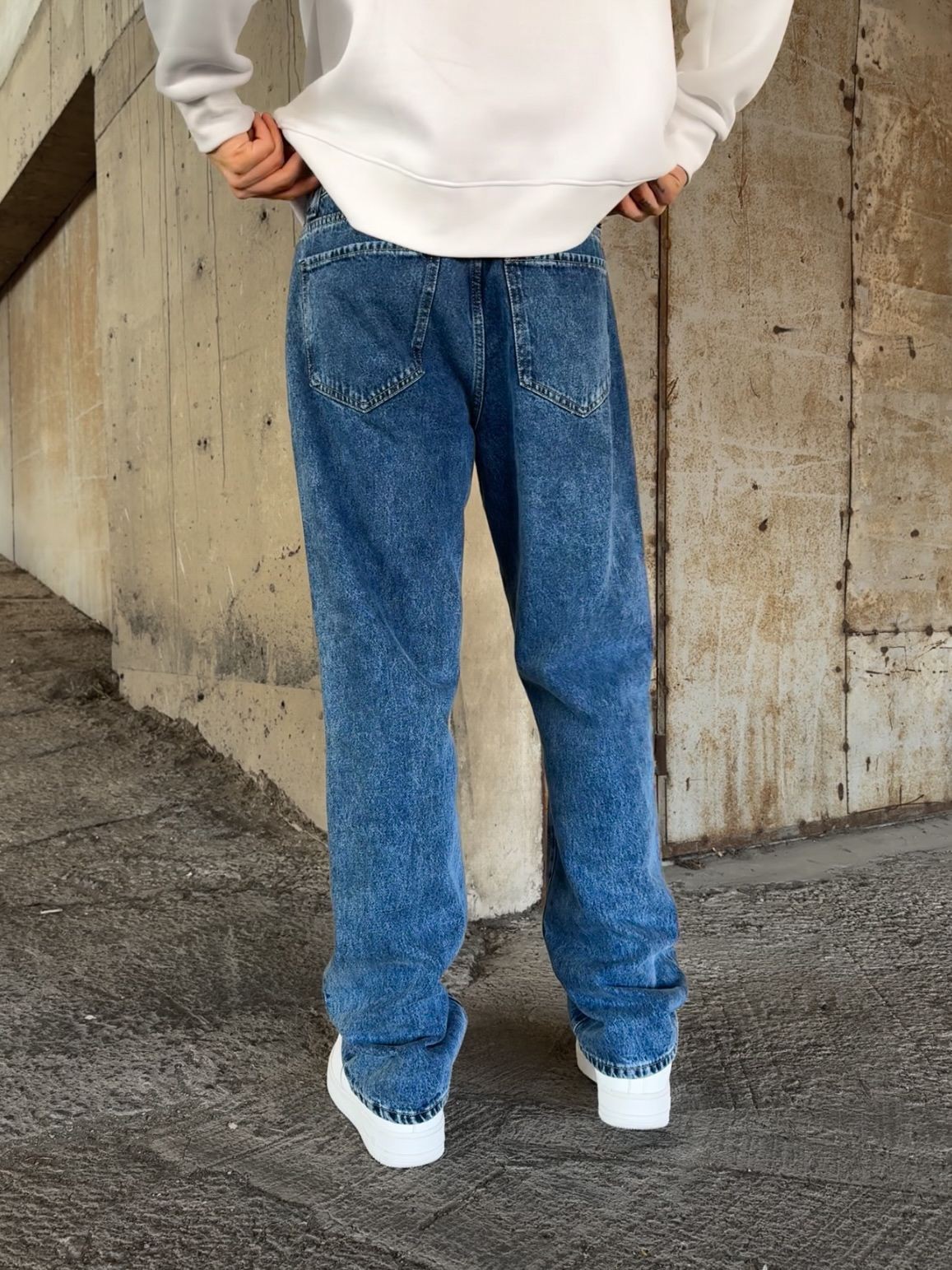 Yıkamalı Baggy Jean 6054