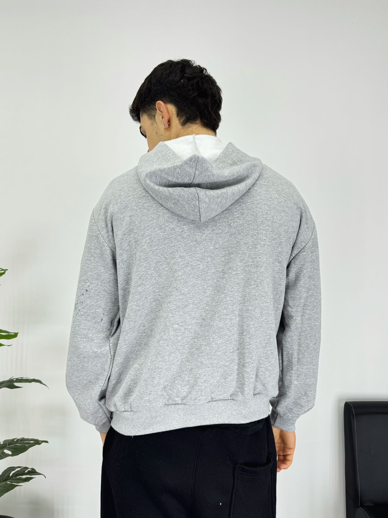 Basic Gri Oversize Sweatshirt 6533