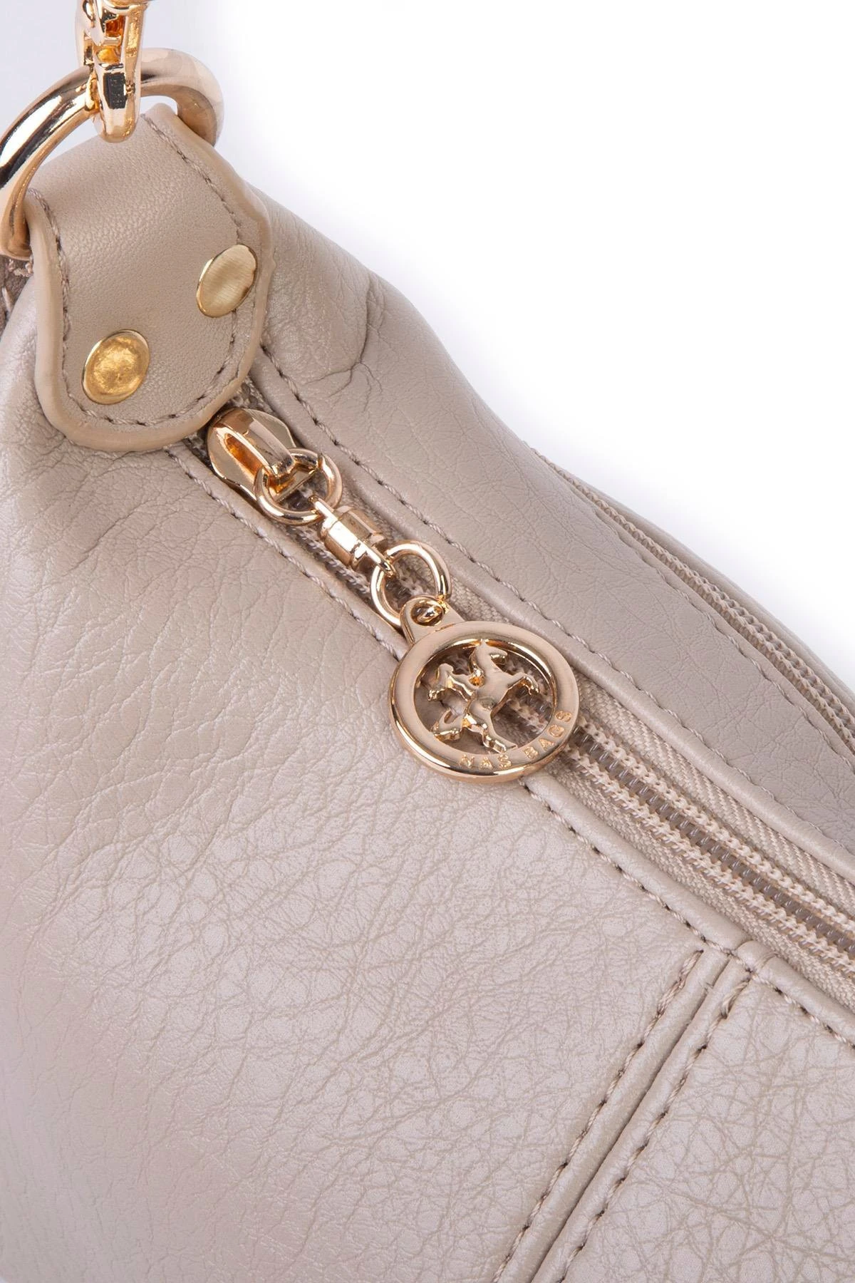 Nas Bag Kadın Mini Omuz ve Çapraz Çanta Örgülü Askılı - Kum Victoria