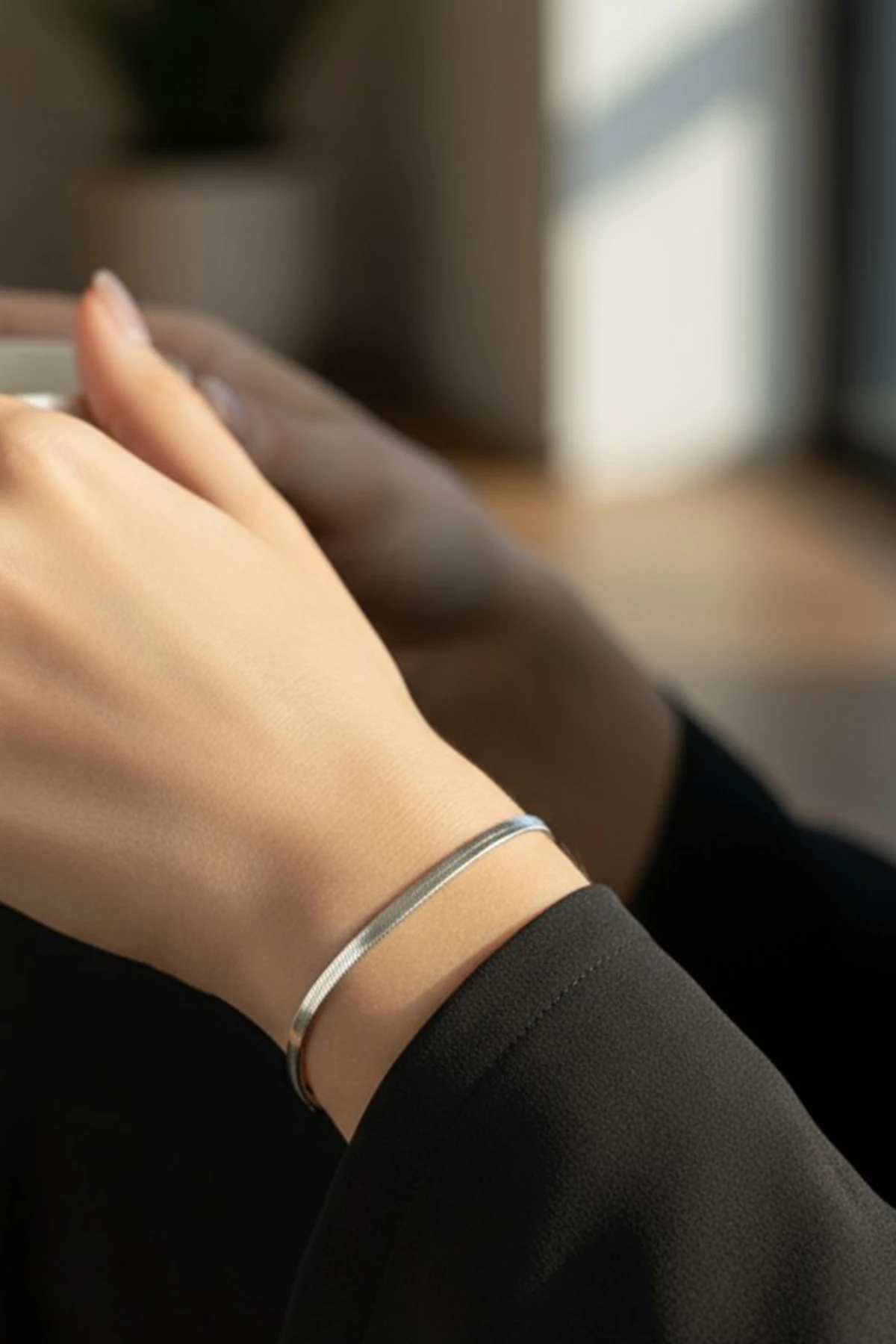 İtalyan Zincir Model Xuping Kararmaz Gümüş Kadın Bileklik