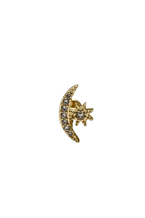  Ay Yıldız Model Tragus Piercing - Gold