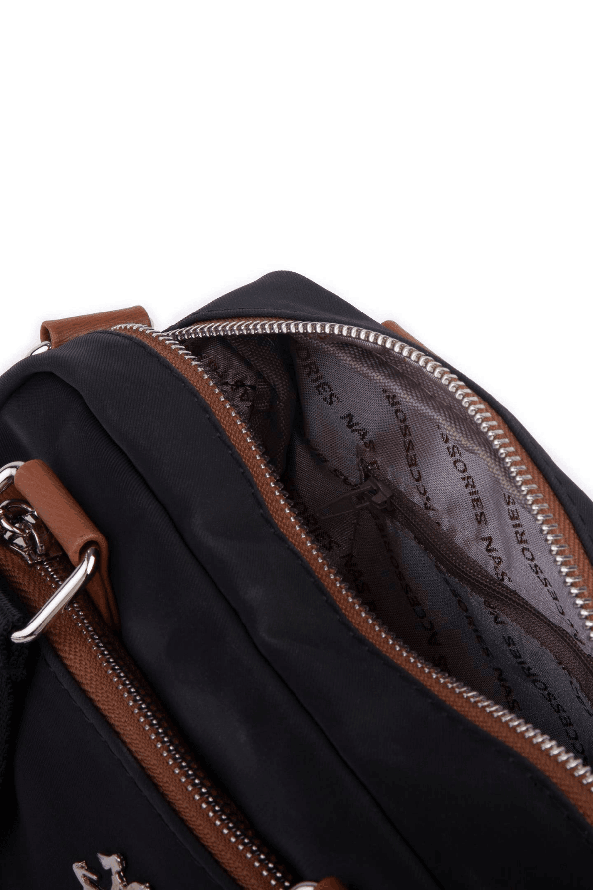Nas Bag Kadın Çapraz Çanta Çok Gözlü - Siyah Taba Buzzy
