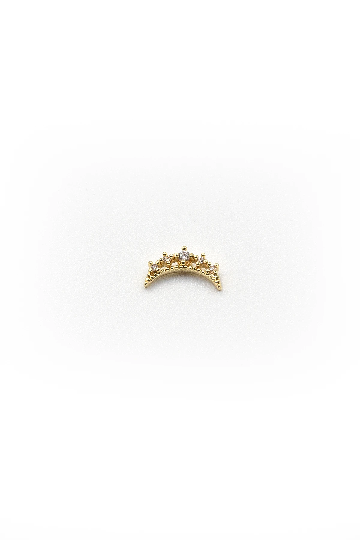 Gold Işıltılı Ay Model Tragus & Helix Piercing – Anti Alerjik, Kararma Yapmaz, 8 mm Bar