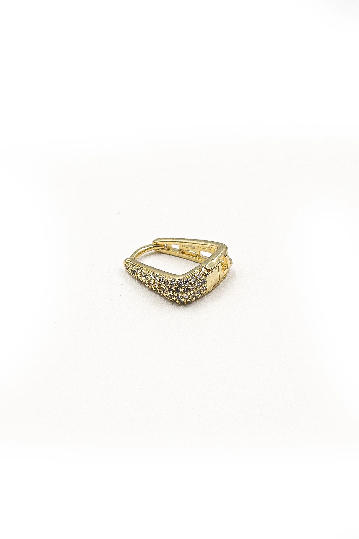 Modern Üçgen Formlu Xuping Küpe - Gerçek Zirkon Taşlı Gold