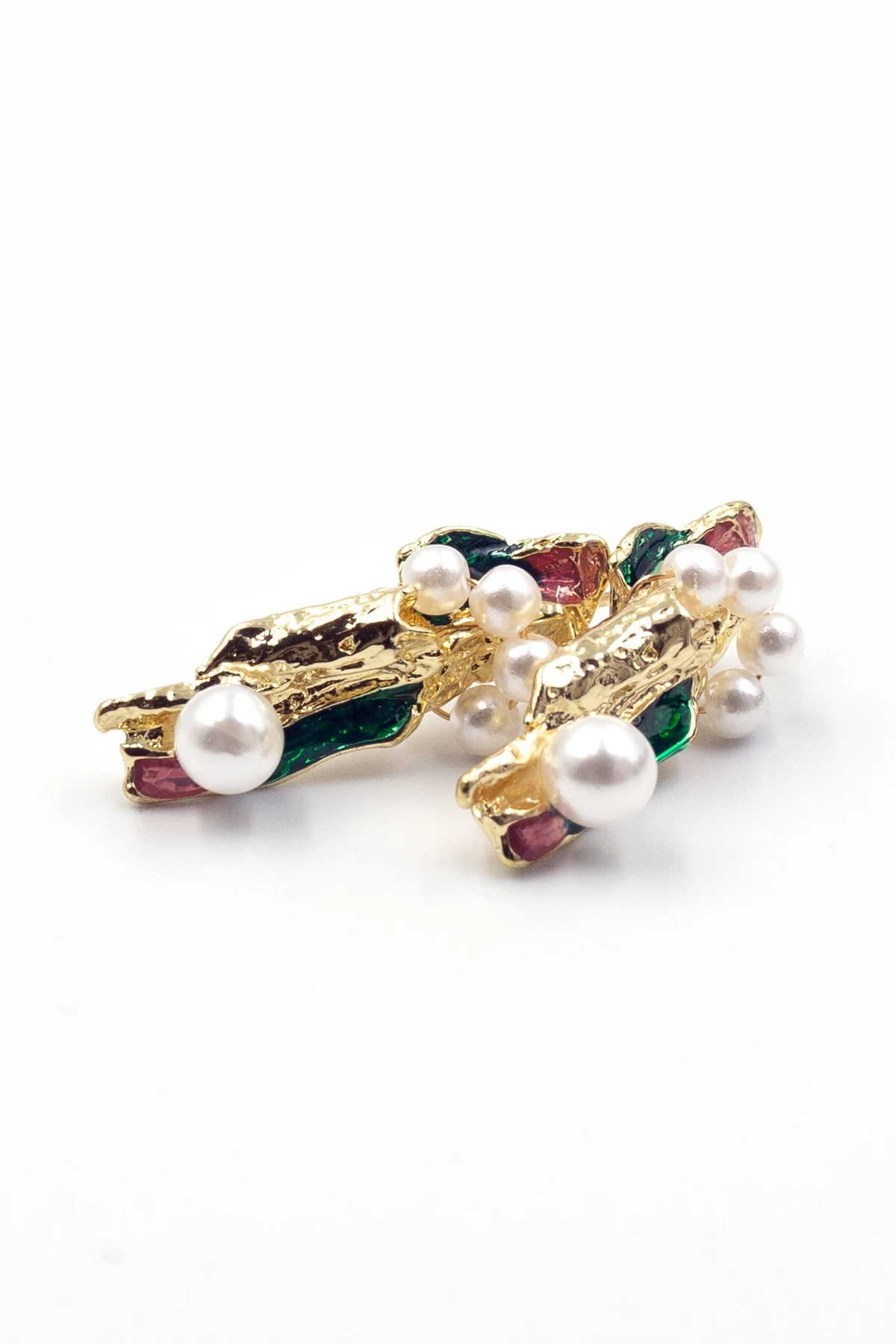 Zarif İncili Renkli Küpe - Klasik ve Şık Tasarım