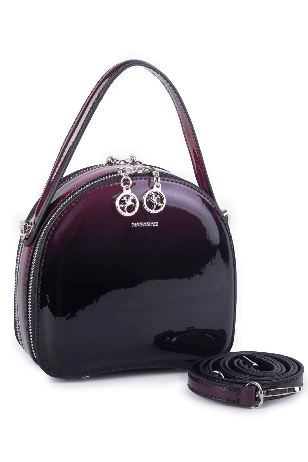 Nas Bag Mini Kadın El ve Çapraz Çanta - Bordo Dumanlı