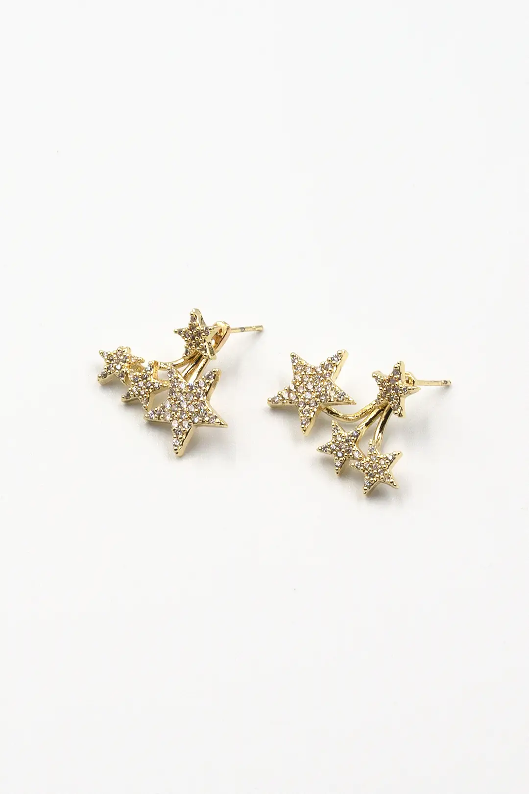 Vip Earring Multi-Star Gold Vip Earrings – Zircon Stone, Sparkling and Screw Design