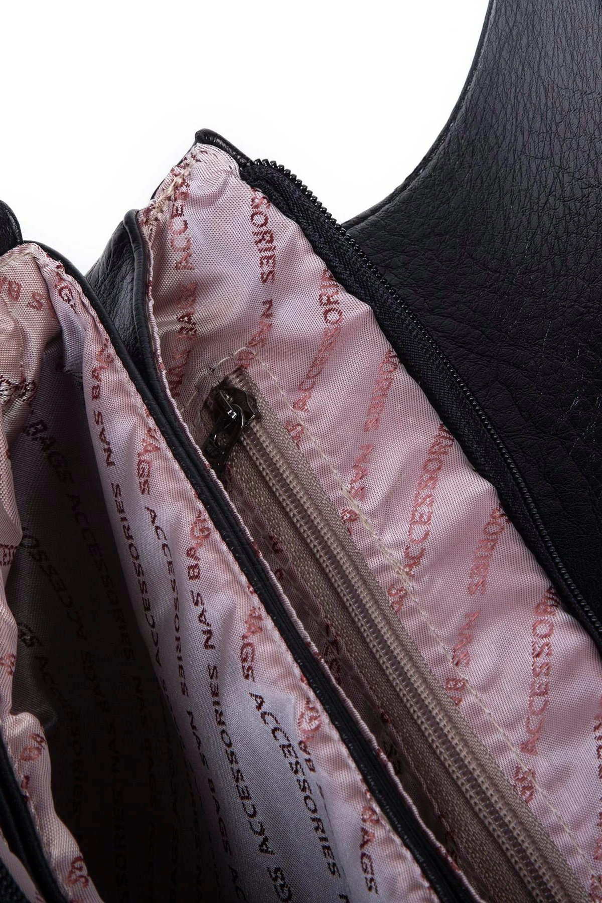 Nas Bag Kadın Çapraz Çanta Üç Bölmeli Siyah Victoria