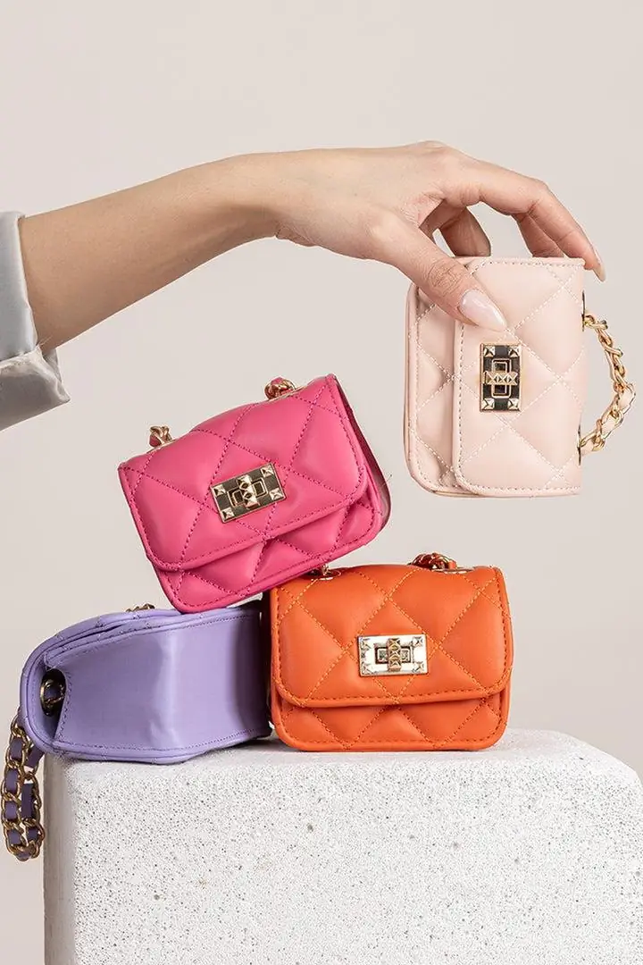 Nas Bag Original Mini Hand and Wallet Bag Quilted with Chain