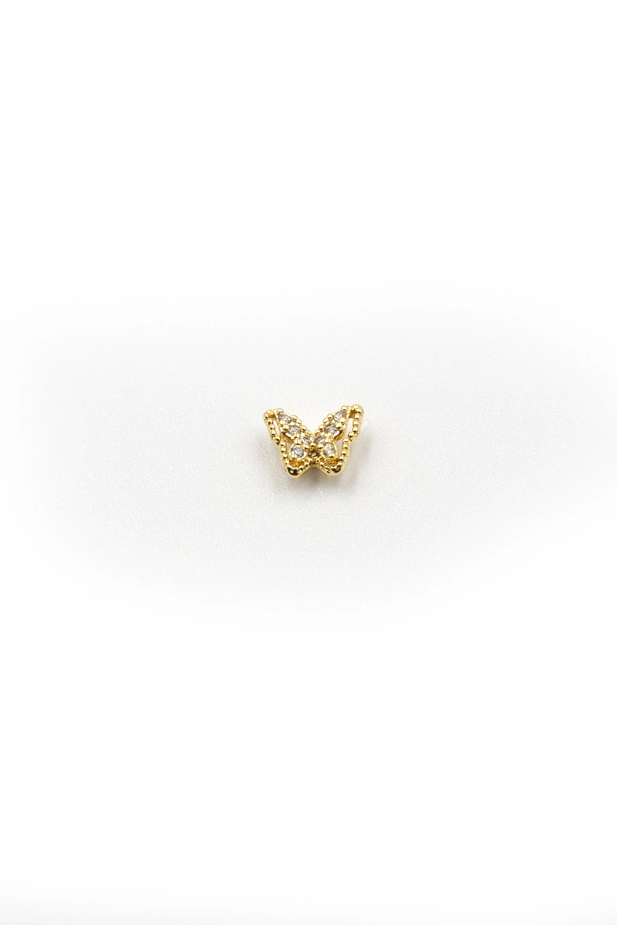 Gold Taşlı Kelebek Tragus Helix Piercing – Anti Alerjik, Kararma Yapmaz