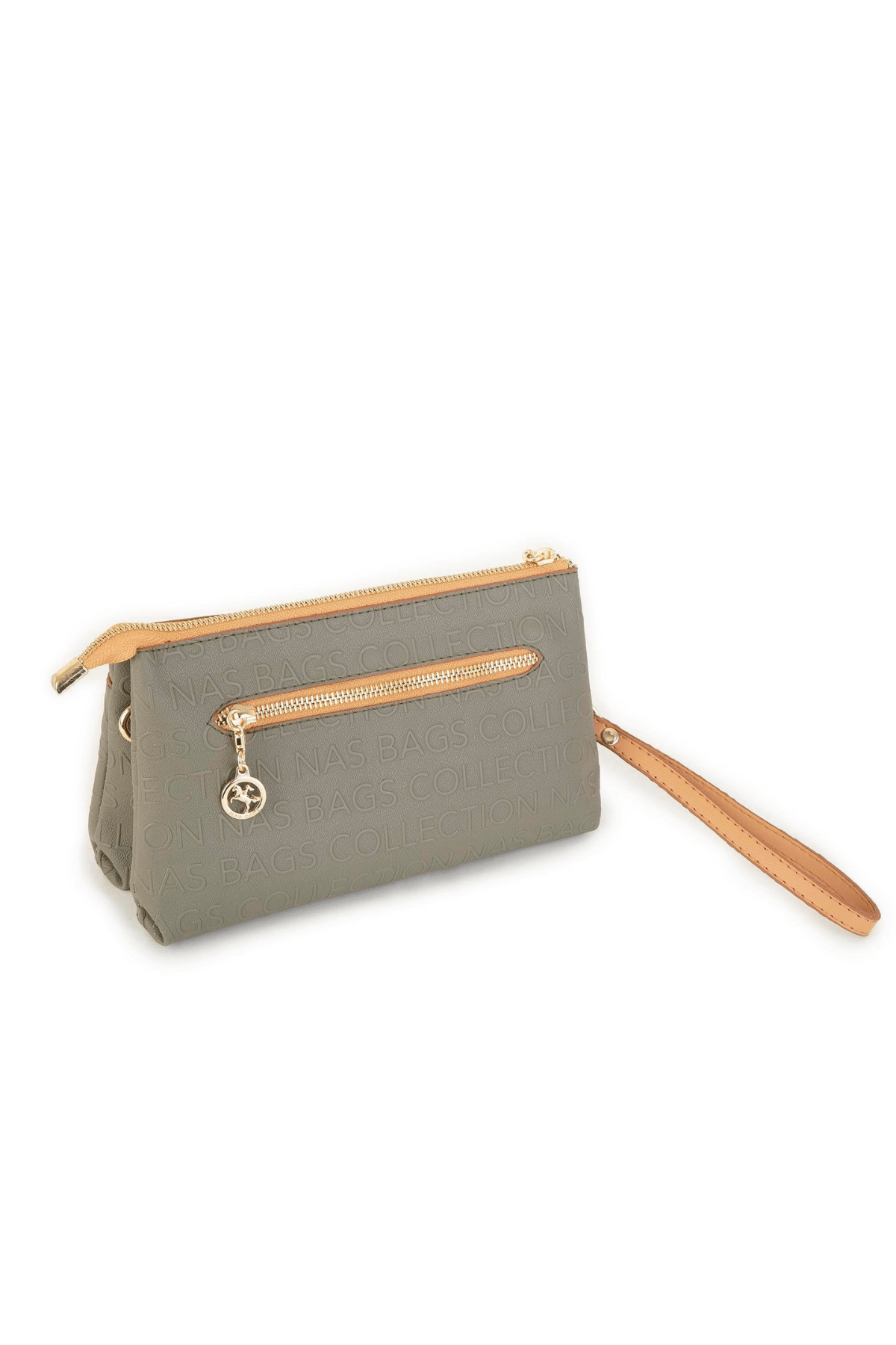 Nas Bag Kadın Çapraz ve Clutch Çanta - Yeşil Camel Gofraj