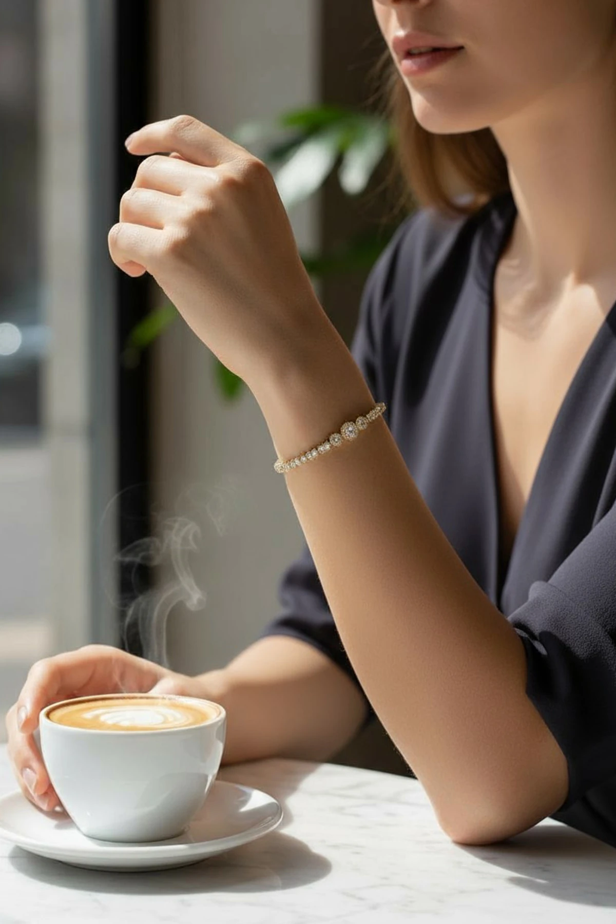 Zirkon Taşlı Su Yolu Model Xuping Kararmaz Bileklik – Gold | Parlak, Zarif ve Dayanıklı