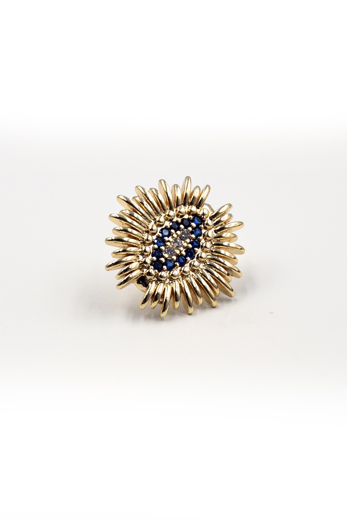 Gold Nazar Göz Küpe - Zirkon Taşlı Minimal Zarif Model
