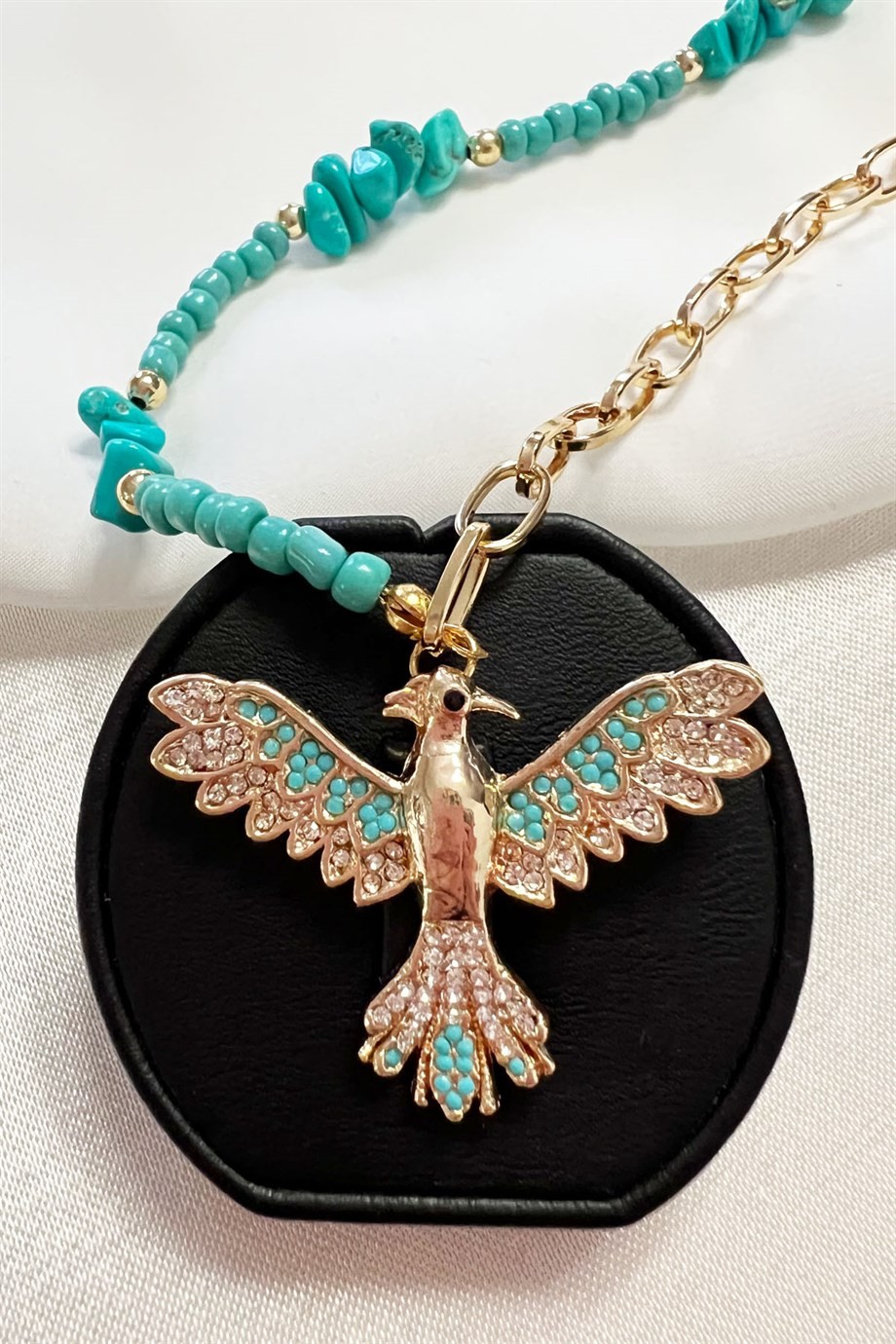 Turquoise Phoenix Bird Necklace