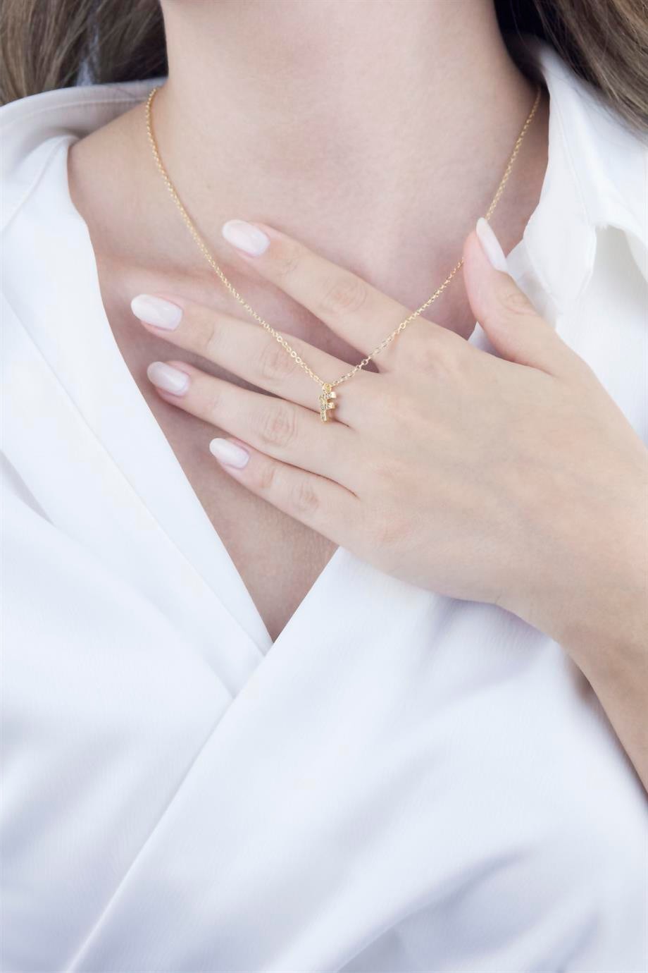 F Letter Gold Chain Necklace