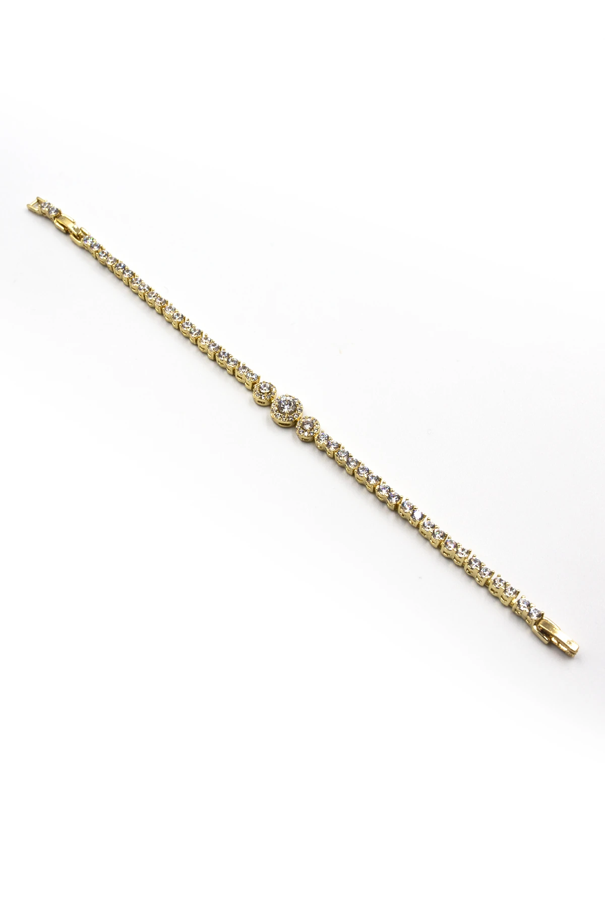 Zirkon Taşlı Su Yolu Model Xuping Kararmaz Bileklik – Gold | Parlak, Zarif ve Dayanıklı