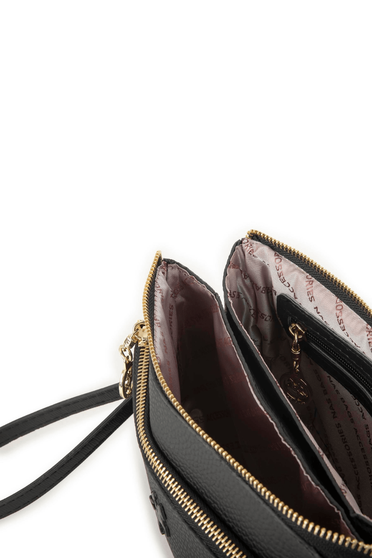 Nas Bag Kadın Çapraz ve Clutch Çanta Bilek ve Çapraz Askılı Siyah Natural (24x15 cm)
