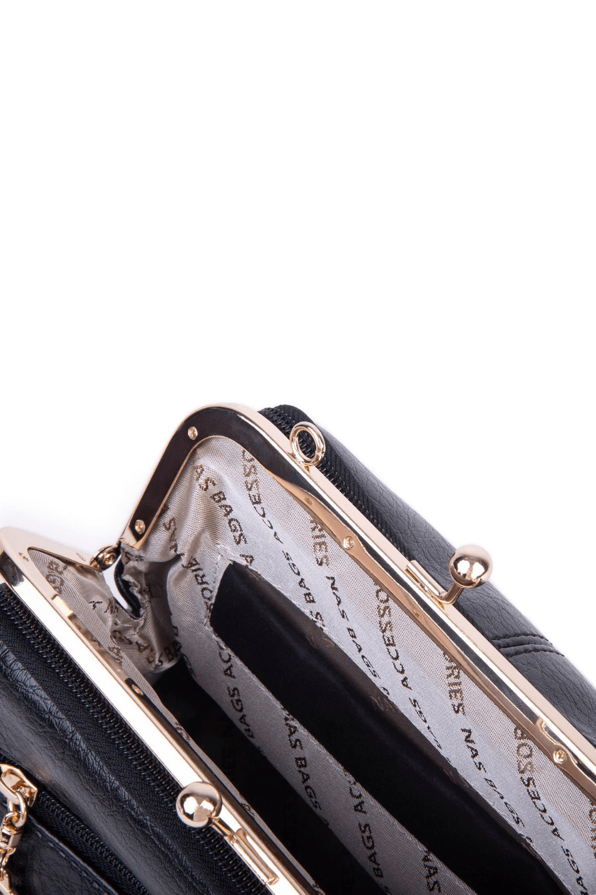Nas Bag Burslu Klipsli Vintage Omuz ve Çapraz Çanta - Siyah Victoria