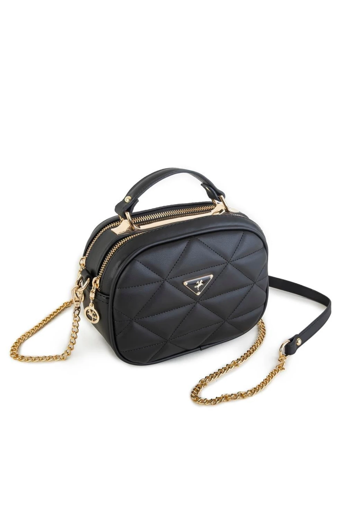 Nas Bag Kadın Zincirli Çapraz Çanta - Siyah Dona