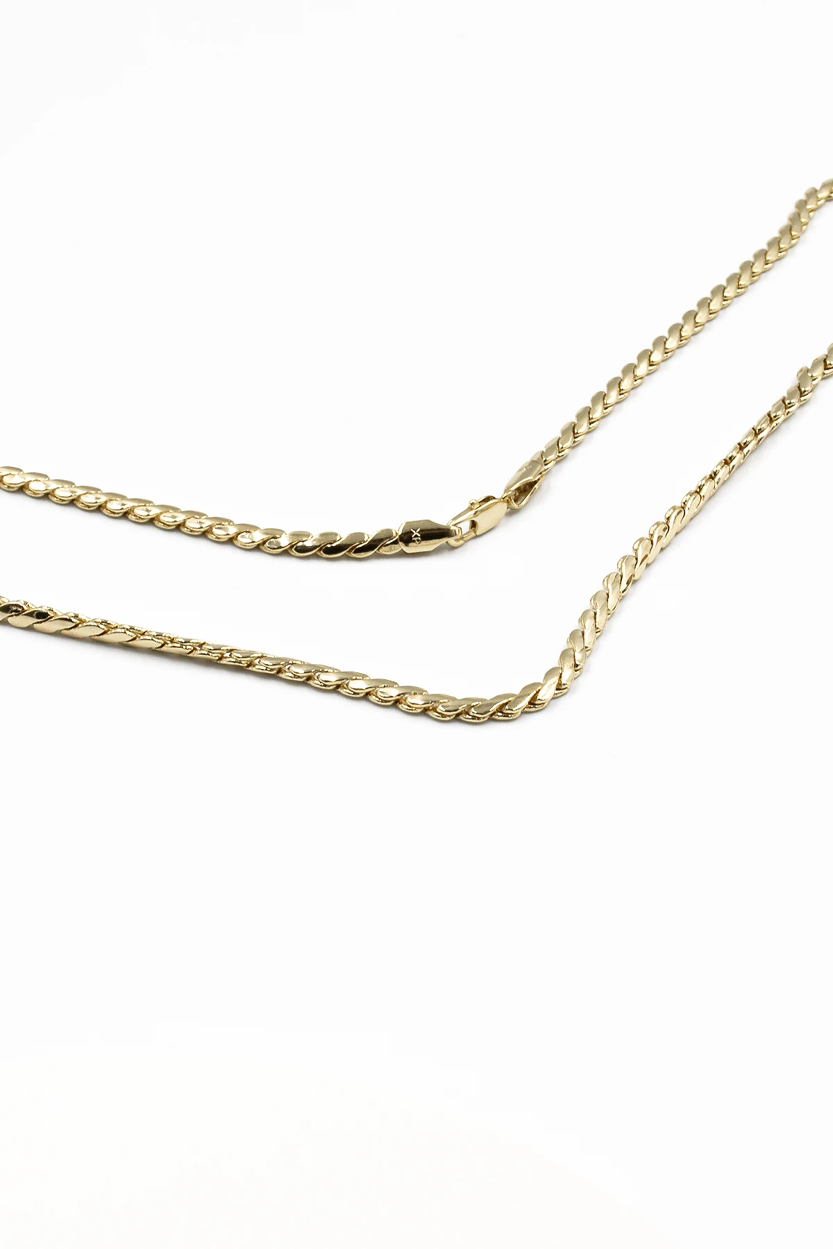 Yatay Ezme Zincir Model Xuping Kararmaz Gold Kadın Kolye - 55 cm