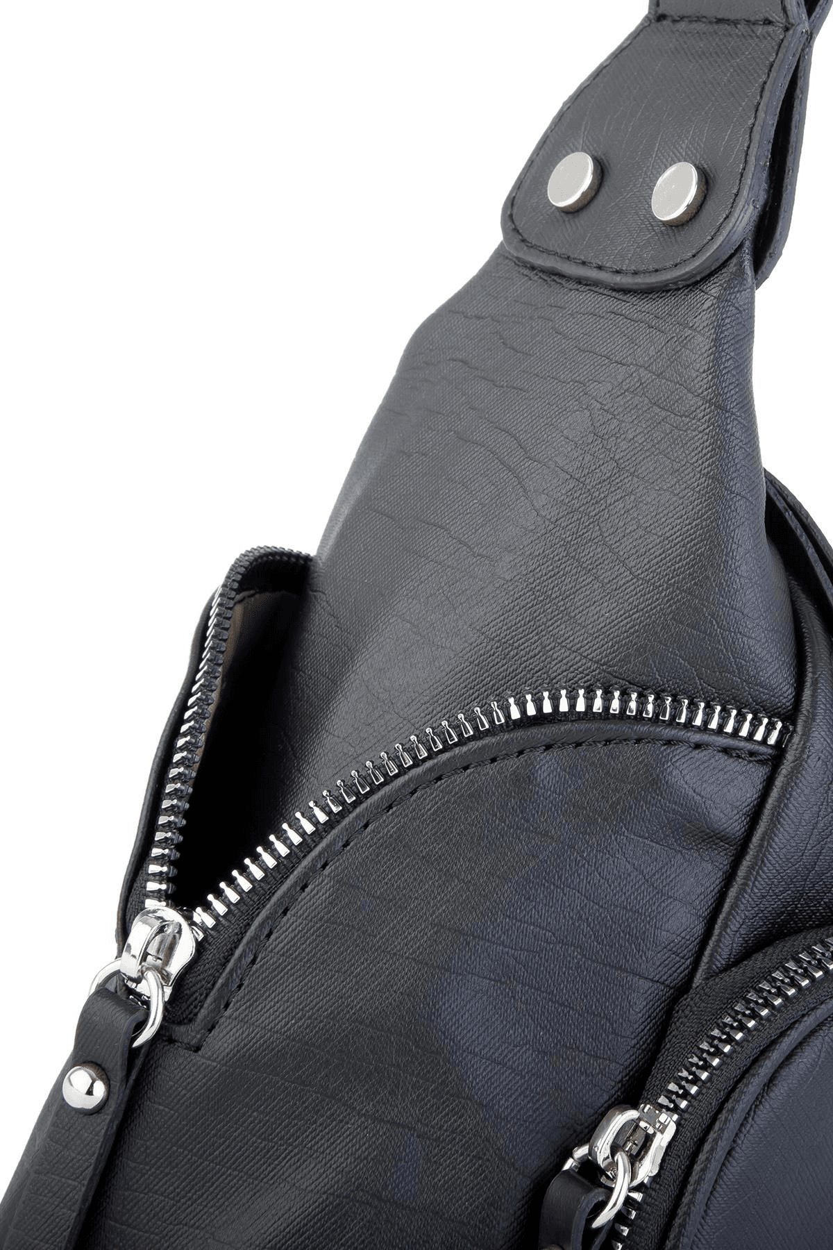 Nas Bag Kadın Çapraz Çanta - Siyah Yıkamalı ( 26x21x15 cm)