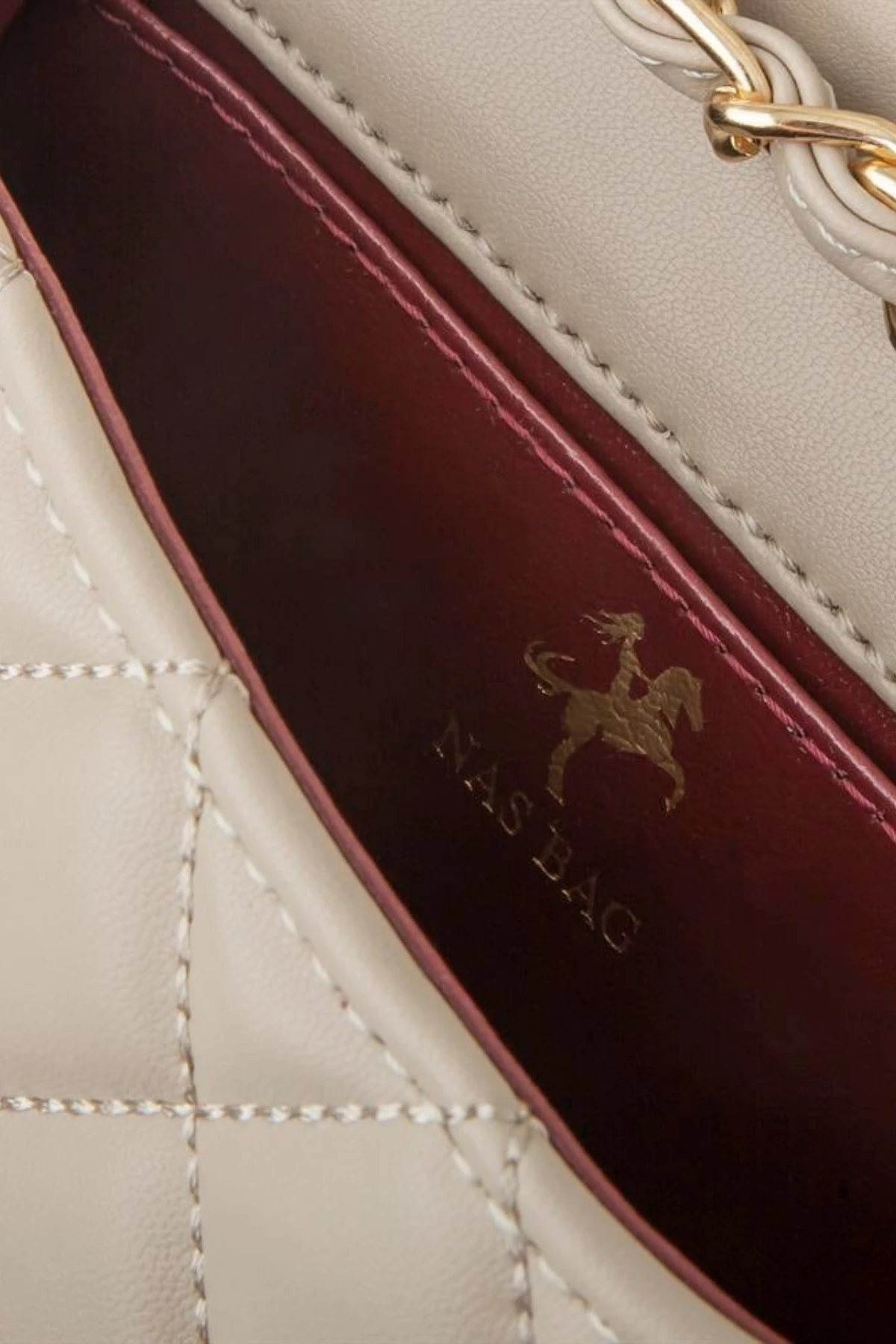 Nas Bag Kadın Çapraz Çanta Kapitone Zincir Detaylı - Kum Uludağ