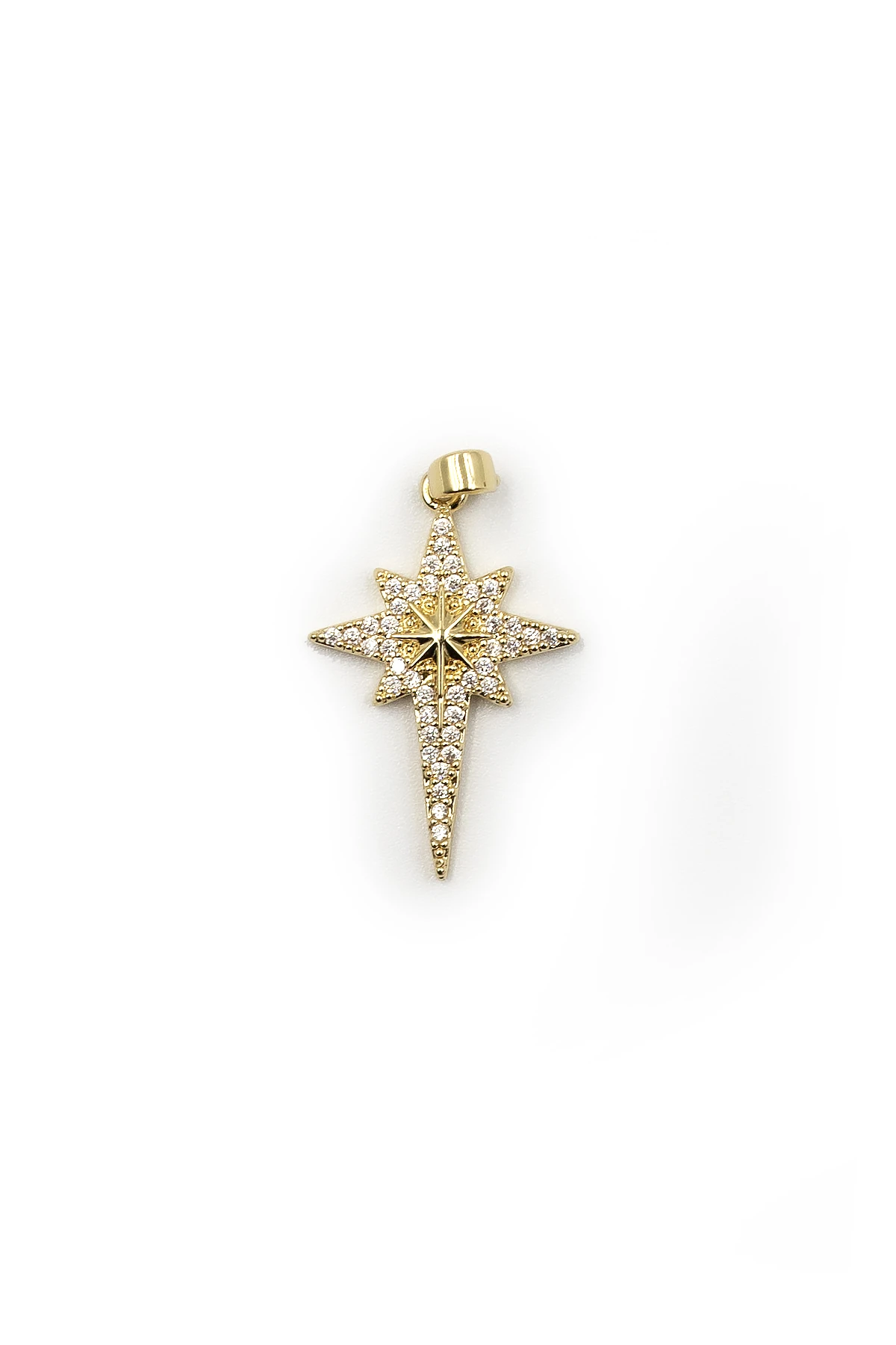 Kuzey Yıldızı Model Zirkon Taşlı Xuping Kararmaz Kolye Ucu - Gold