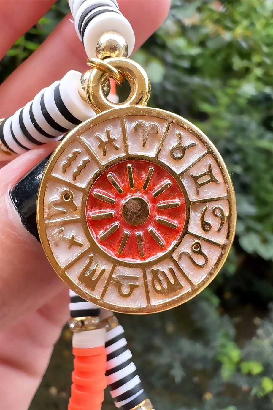 Burç Madalyon Uçlu Fimo Kolye