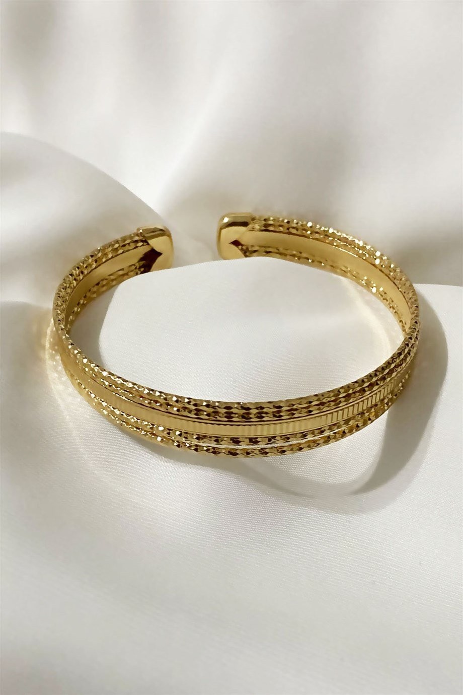 Engraved Gold Cuff Bracelet