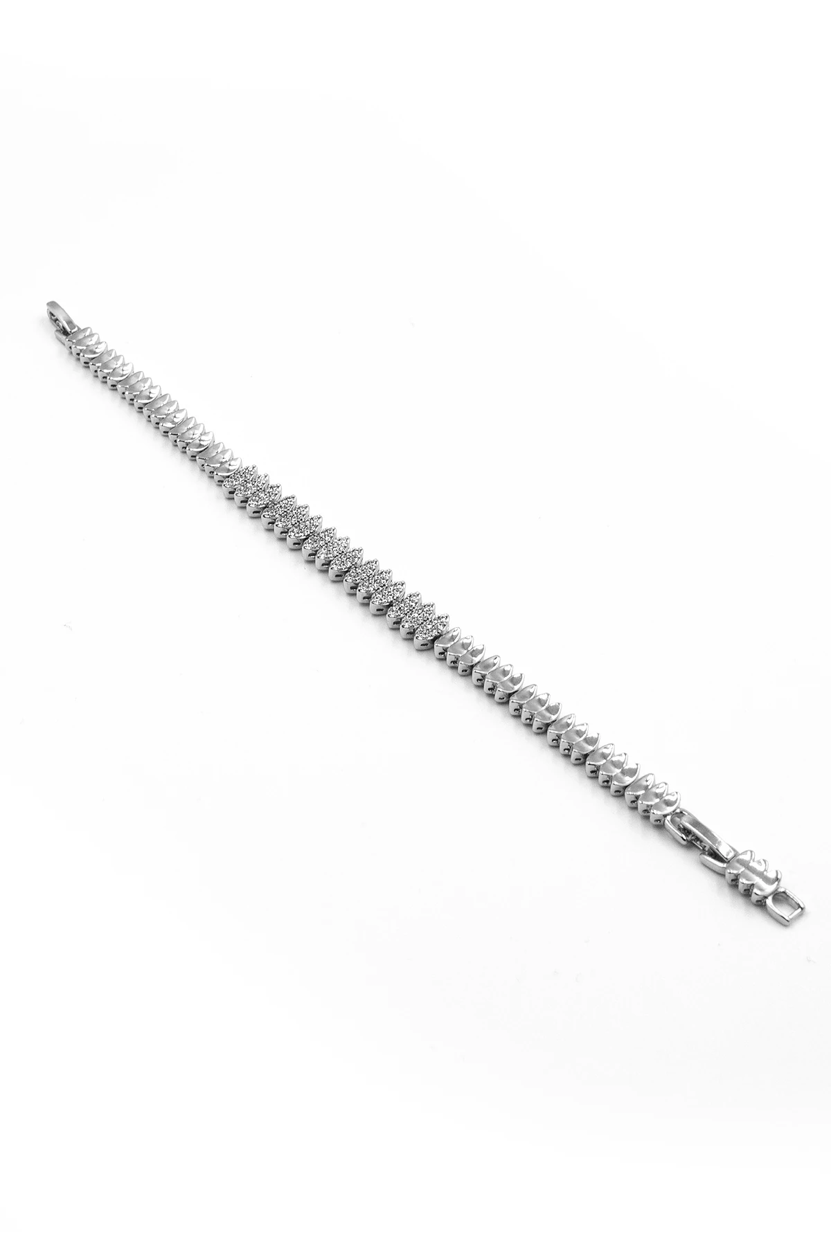 Mekik Model Zirkon Taşlı Xuping Kararmaz Gümüş Kadın Zarif Bileklik