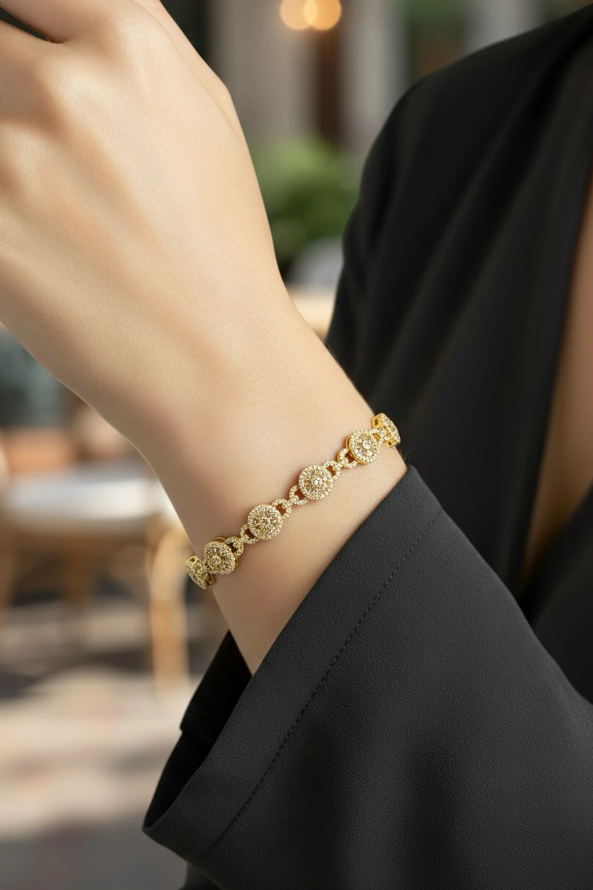 Yuvarlak Zirkon Model Xuping Kararmaz Gold Kadın Bileklik