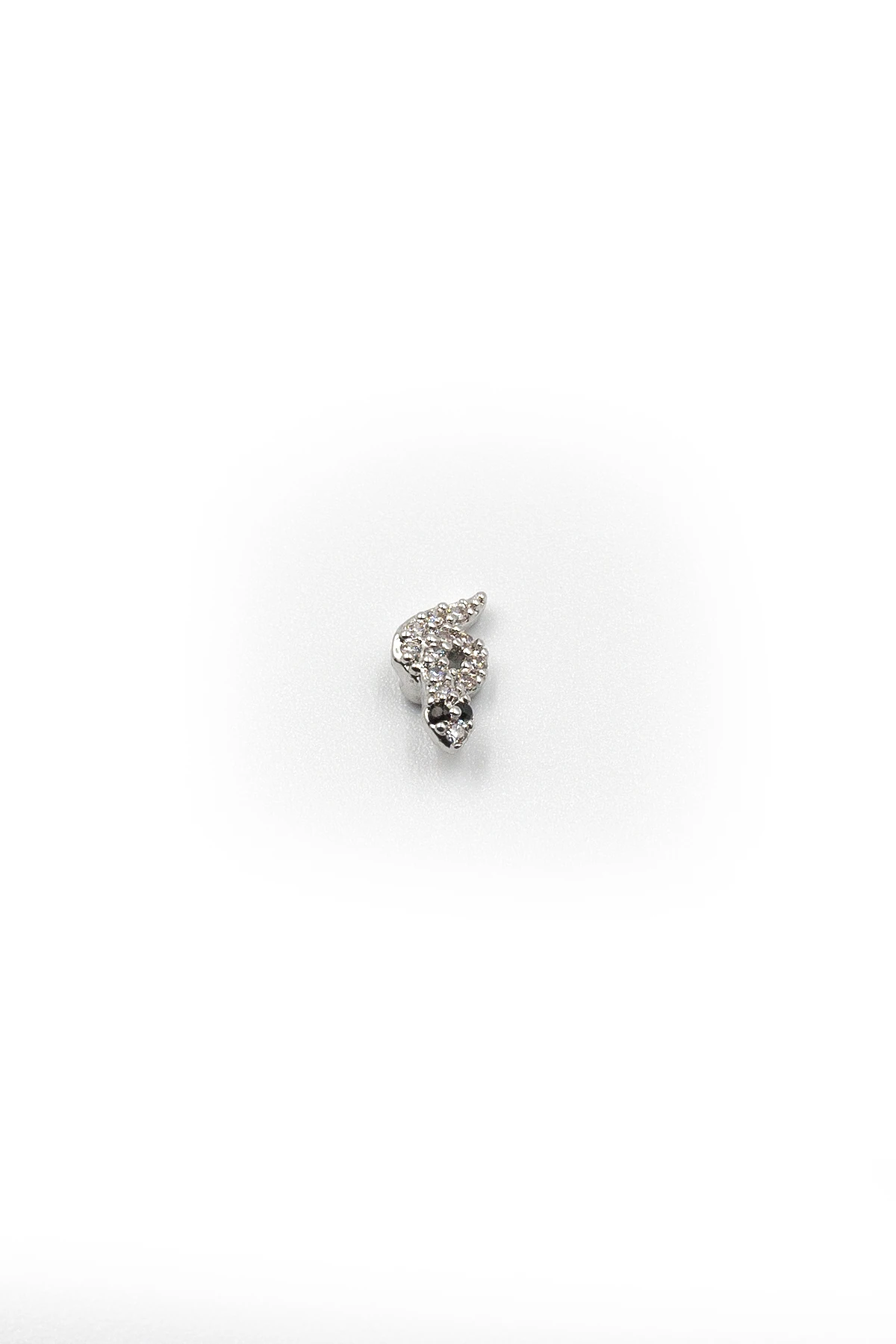 Gümüş Zirkon İşlemeli Yılan Tragus Helix Piercing - Anti Alerjik, Kararma Yapmaz