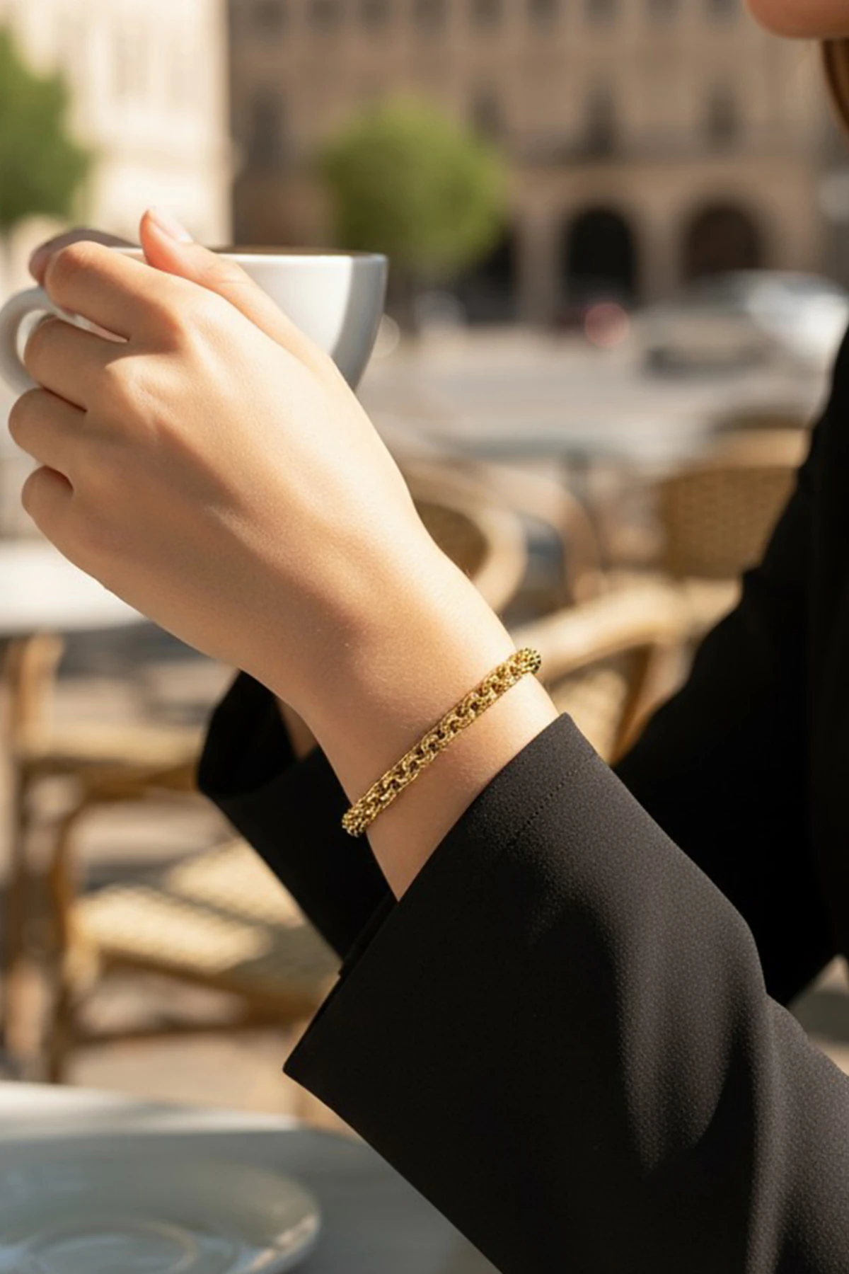 Gold Örgü Zincir Model Kararmaz Xuping Bileklik – 14K Görünümlü, Anti Alerjik, Şık Tasarım