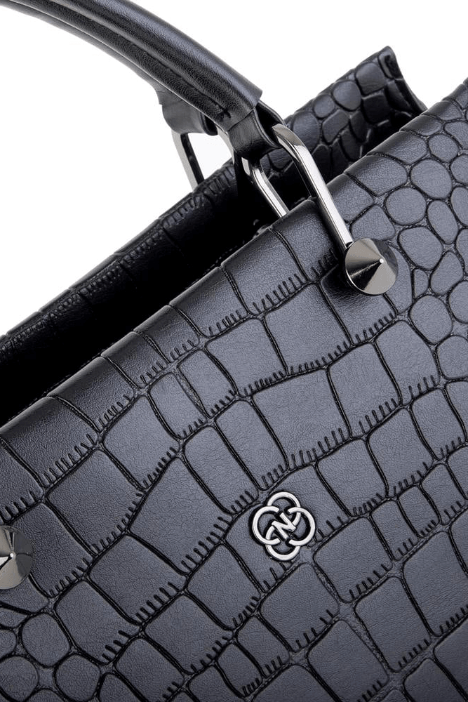 Nas Bag Kadın El Çantası Baskılı - Siyah