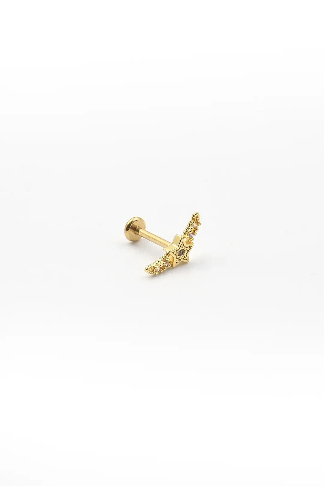 Orecchini A Cartilagine Luna E Stella – 20G (0,8 Mm) In Acciaio Inox 316L, Con Retro Piatto, Per Helix E Tragus, Brillanti - 5