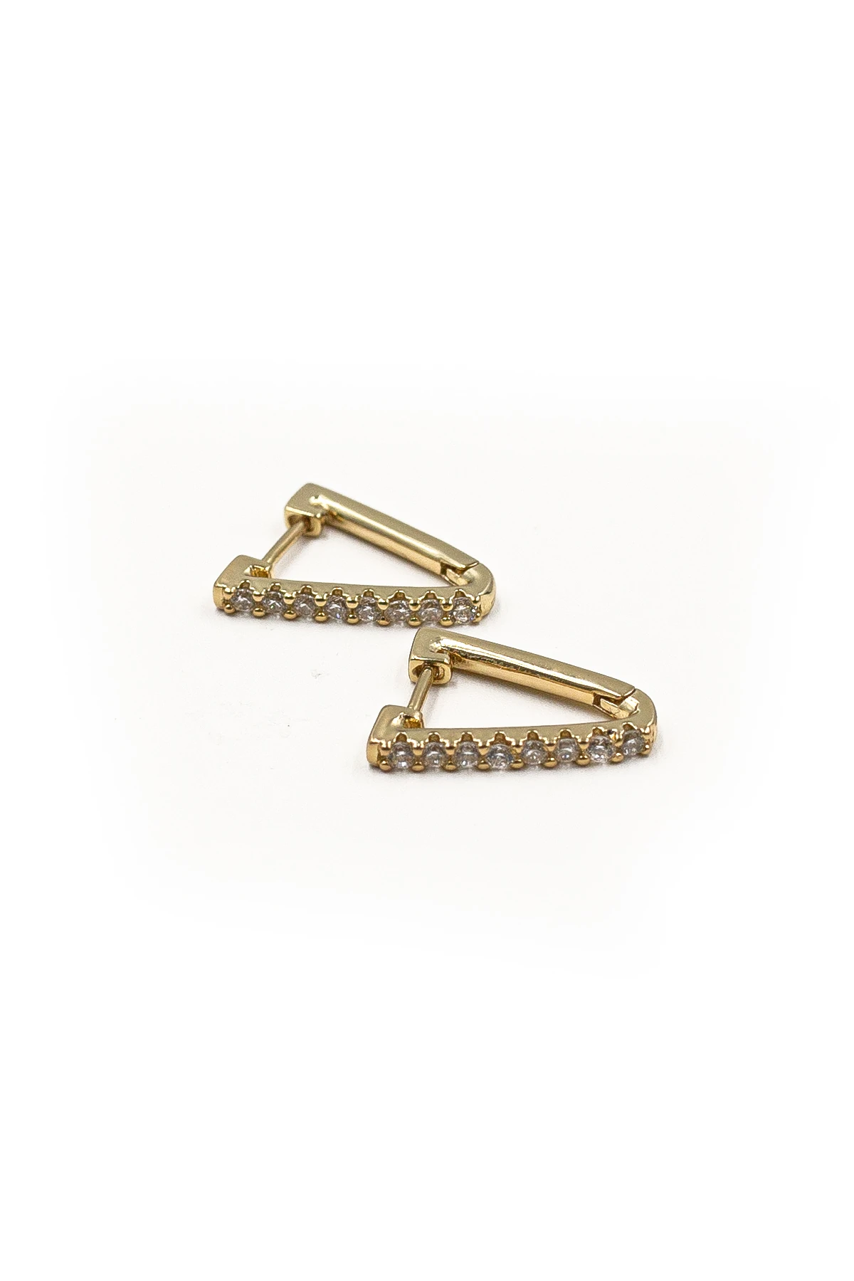 Zarif Üçgen Model Gerçek Zirkon Taşlı Xuping Küpe - Gold