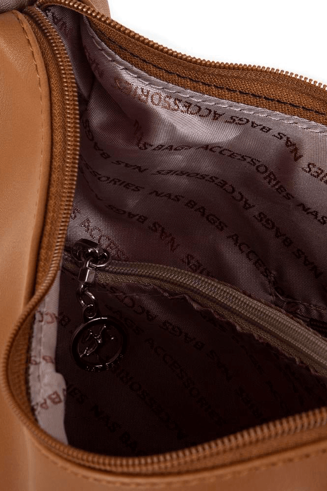 Nas Bag Kadın Fermuarlı Omuz Çantası - Taba