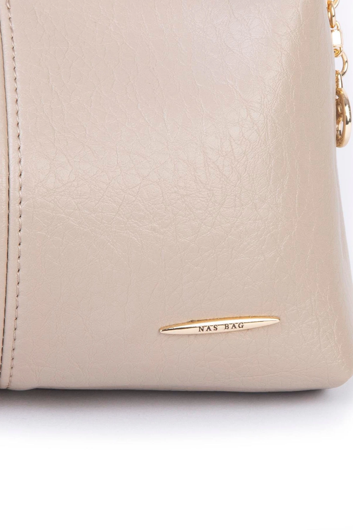 Nas Bag Kadın Mini Omuz ve Çapraz Çanta Örgülü Askılı - Kum Victoria