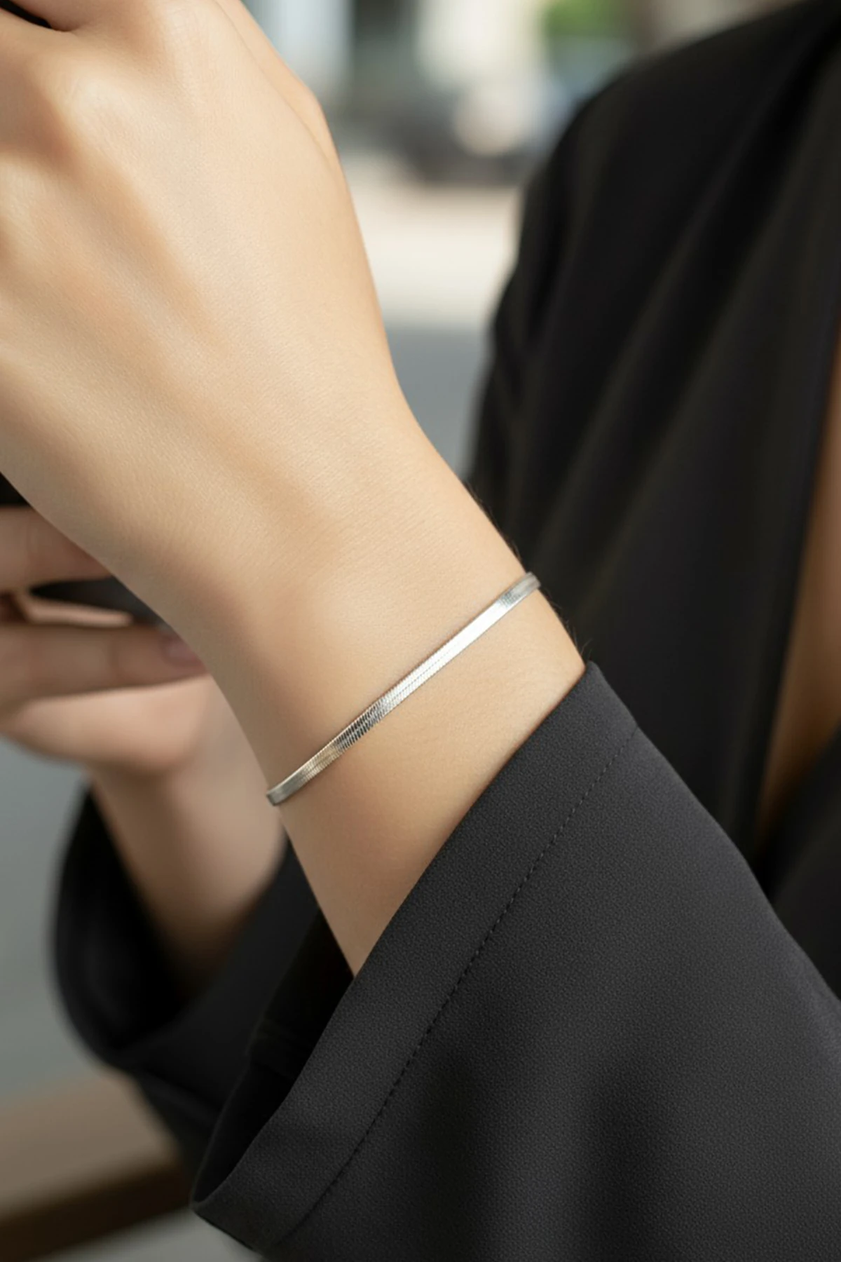 İtalyan Zincir Model Xuping Kararmaz Gümüş Kadın Bileklik